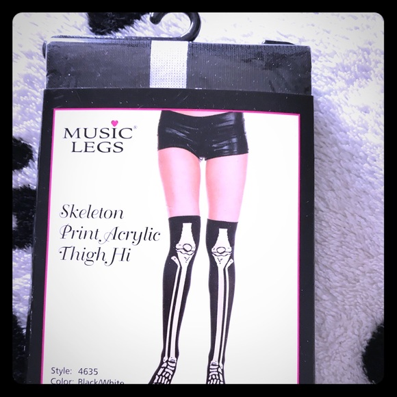Music Legs Accessories - New in package skeleton thigh highs